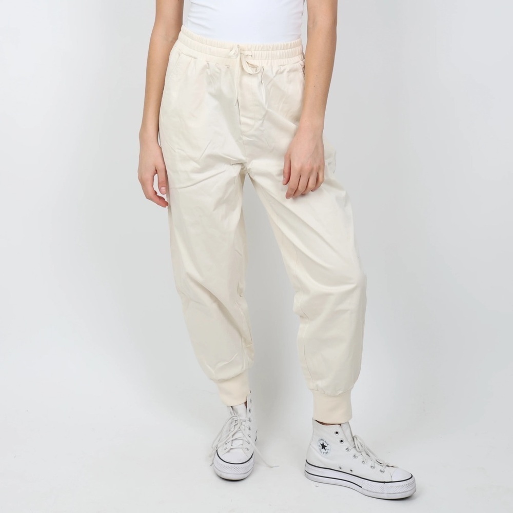 Varley Sweatpants Joggers Drawstring Trousers Cream Off White Size Small
